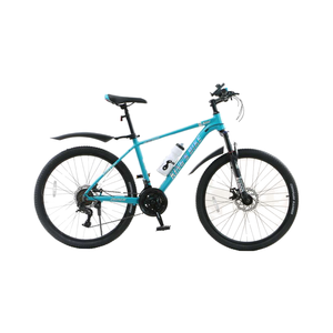 BLEU <span class=keywords><strong>VTT</strong></span> vélo <span class=keywords><strong>cadre</strong></span> en alliage d'aluminium 26 <span class=keywords><strong>pouces</strong></span> double frein à disque <span class=keywords><strong>VTT</strong></span> guidon droit personnalisé montagne Bicicleta - Product Image 1
