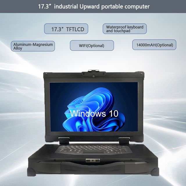 17.3 Inch Rugged Laptop with Intel Iris Xe UHD Graphics Fanless Design Portable Industrial Computer Upward Upward Eligible Stock