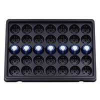 Baki Kemasan Chip IC Anti Statis ESD Thermoformed Multi Cavity Warna Hitam QFP BGA Carrier untuk Elektronik Konsumen