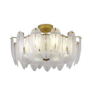 Lustre en feuille de verre monté en surface moderne Offre Spéciale lumière plafonniers d'intérieur romantique E14 - Product Image 6