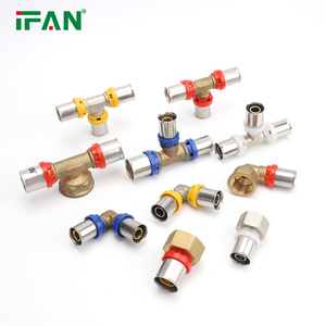 IFAN Raccords PEX eau chaude et froide, Raccord multicouche, Raccords de plomberie à sertir, Raccords de réduction en laiton pour tuyaux - Product Image 1