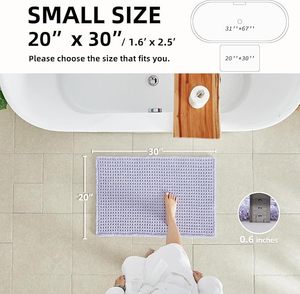 CF <strong>Lavender</strong> Boho Waffle Bath Mat Super Absorbent Non Slip Bath Mats for Bathroom Floor Machine Washable Bath <strong>Rug</strong> with Tassel - Product Image 2
