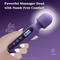 Wand-Vibrator-Set LCD-Massagestab mit 3 Aufsätzen Klitoris G-Punkt Stimulator Paar Erwachsenen-Sexspielzeug Vibrator für Frauen