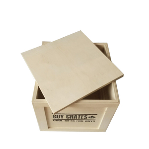 Logotipo de impresión personalizado Cubo Caja de madera Contrachapado liso <span class=keywords><strong>Mini</strong></span> Caja de envío Caja de regalo de madera Cajas de hombre para embalaje de almacenamiento - Product Image 1