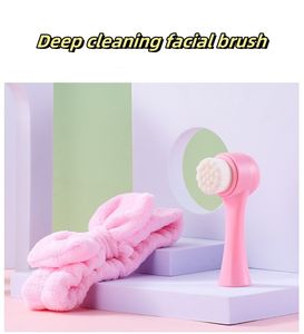 Bandeau portatif mignon de brosse de nettoyage du visage + brosses pour le nettoyage du visage Kit facial et brosse de bande de cheveux à usage domestique - Product Image 2