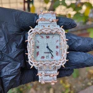 High Quality Diamond <b>Watch</b> for Men with Gold Tone Finish Stylish Timepiece for Formal Events and Gifts Available For Sale - Product Image 1