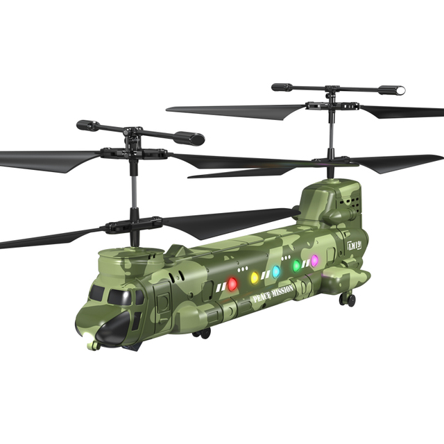 Dwi Dowellin Remote Control Helicopter, Military Transport RC Helicopter with Altitude Hold, One Key Take Off/Landing, LED Light