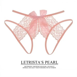 String sexy à entrejambe ouvert avec dentelle et nœud, pas besoin de retirer, transparent et très sexy A11 - Product Image 3