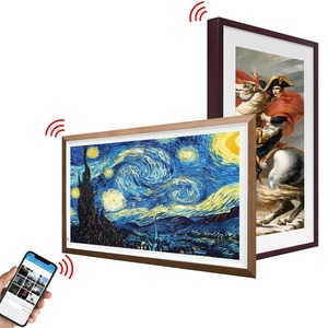 Cintoe 7 10 15 15.6 21 20 21.5 24 32 40 inch AntiGlare <span class=keywords><strong>LCD</strong></span> màn hình cảm ứng tường wifi điều khiển từ xa gỗ khung ảnh kỹ thuật số - Product Image 4