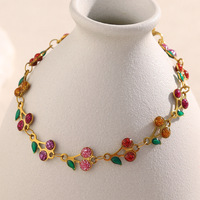 Songfu Custom 18K verguld roestvrijstalen armband met kersen emaille, zoete mode armband voor dames