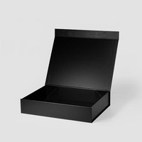 Auf Lager 7cm Hohe Flache Umweltfreundliche Schwarze Faltbare Geschenkboxen mit Magnetdeckel