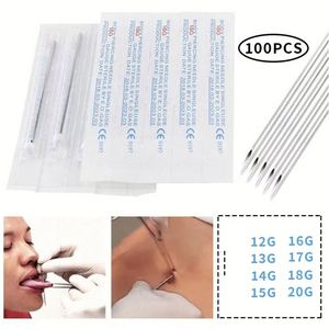 <span class=keywords><strong>Agujas</strong></span> <span class=keywords><strong>de</strong></span> Tatuaje Desechables Esterilizadas 14G 16G 18G 20G, Herramientas Estériles <span class=keywords><strong>de</strong></span> Acero Quirúrgico para Oreja, Nariz, Labio, Lengua, Pezón, Ombligo, con Certificación CE - Product Image 4