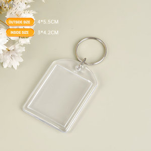 QYS Personalised photo keychain Acrylic double sided key fob Picture insert key holder Split <b>ring</b> keychain - Product Image 6