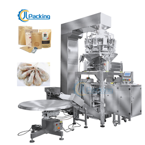 Automatic multihead weigher frozen food seafood doypack machine premade bag cooked shrimp packing machine