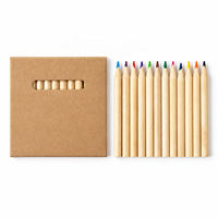 Crayons de couleur en bois naturel, 12 pièces, 3,5 pouces, corps rond, boîte en papier, emballage OEM, pack de crayons de couleur pour étudiants