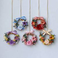 Lovebay Décoration de mariage à domicile, couronnes de roses immortelles, fleurs éternelles durables, roses éternelles conservées, couronnes avec boîte cadeau