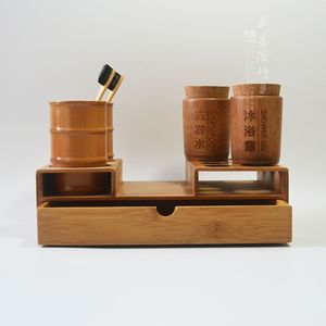 Bamboo Bathroom Set Six Piece Rectangle Eco Friendly Hotel Supplies - Product Image 1