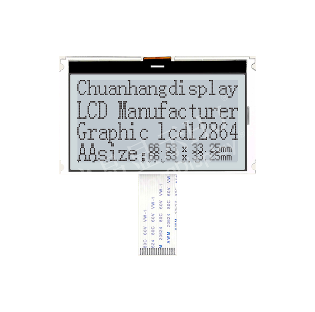 ChuanHangDisplay CH6063A 128x64 Monochrome Graphic LCD Modules COG LCD Screen 73.0x39.5mm LED Backlight Adjustable Brightness