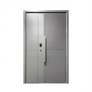 Porte de sécurité double mère-enfant en aluminium moulé avec ouverture latérale pour villas et maisons individuelles rurales, personnalisable - Product Image 1