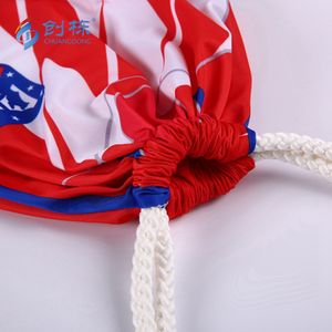 Nouveau design mondial – Sacs à cordon en nylon recyclé, personnalisés, imperméables, avec impression numérique, logo drapeau de tous les pays, pour le sport - Product Image 2