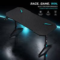 Escritorio Gamer Aor Esports 2026 Moderno de Alta Calidad, Personalizado, de Fibra de Carbono Negra con Luz LED, Mesa para Juegos de PC