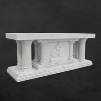 Mesa de Altar y Púlpito de Mármol Blanco Religioso Católico Tallado a Mano con Jesucristo