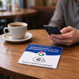 Carta NFC in Acrilico per Recensioni NFC213 in Lingua Italiana, Superficie Personalizzabile Multilingue, Design Rapido, Piastra NFC per Recensioni con Funzione Tap-to-Review - Product Image 4