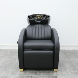 Modern Reclining Shampoo Chair with Ceramic Basin and Metal Frame Multifunctional Hair Washing <b>Bed</b> for Salon Use - Product Image 5