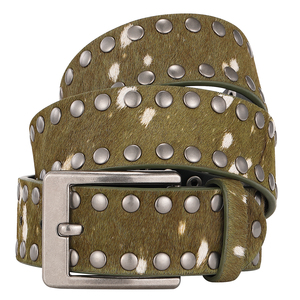 Kişiselleştirilmiş çok delik tasarım yeşil at kılı üst tahıl hakiki deri kemerler moda özel tasarımcı kemerler - Product Image 4