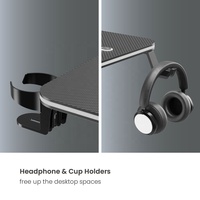 Bureau d'ordinateur de jeu d'éclairage RVB GMD16-5 pour table de jeu Pro Gamer en forme de Z avec crochet pour casque de porte-boisson