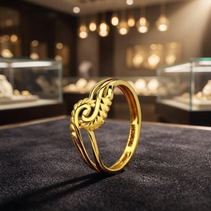 Elegant Trendy Gold <b>Finger</b> <b>Ring</b> for Women Swirl Floral Design Minimal Engagement <b>Ring</b> Daily Wear Party Wedding Gift Rhodium - Product Image 3