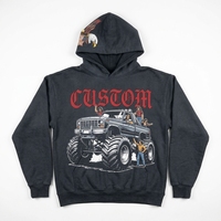 Sweat-shirt à capuche pour homme, 100% personnalisable avec logo DTG, coupe oversize, en molleton French Terry, épais, décontracté, MOQ 1