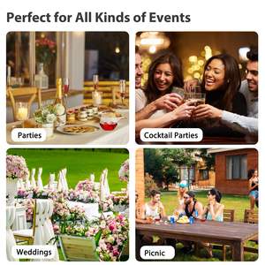 Verres et Gobelets Incassables en <span class=keywords><strong>Plastique</strong></span> PET <span class=keywords><strong>Réutilisable</strong></span> de 355 ml, Bord Doré, Sans Pied, pour Bar, Fête, Soda, <span class=keywords><strong>Champagne</strong></span> et Whisky - Product Image 6