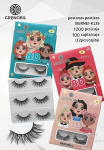 Ciglia Sintetiche Grenobil 8D Rettangolari, Scatola per Ciglia, Strumento di Bellezza per Extension Ciglia - Product Image 1