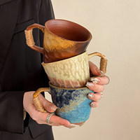 Mug en céramique de style vintage, design japonais, tasse à café et à thé haut de gamme avec couleur et logo personnalisés pour les cadeaux