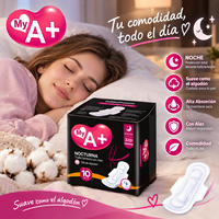 Serviettes hygiéniques de qualité supérieure en coton doux de la marque My A+, respirantes, avec ailettes, pour usage de jour et de nuit, service personnalisé