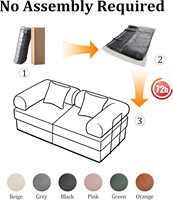 Fauteuil pouf, canapé paresseux confortable, poufs de sol gonflables remplis de mousse haute densité, pouf en mousse à mémoire de forme pour les espaces de vie