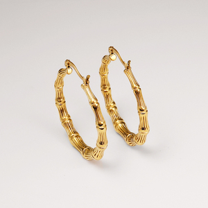 Custom Bamboo <strong>Earrings</strong> Big Large Hoop <strong>Earrings</strong> Hip Hop Women Personalized <strong>Infinity</strong> <strong>Earring</strong> Stainless Steel Fine Jewelry Gift - Product Image 1