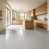 Luxuriöse Epoxid-Sand-Bodenbeschichtung Naturstein-Marmor-Effekt Dekorativer Kunstharz-Bodenbelag