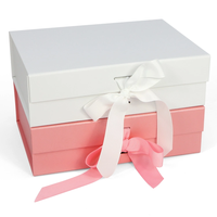 Firstsail Écologique Recyclable Vêtements Chaussures Sous-Vêtements Perruque Pli Plat Rose Pliant Cadeau Boîte De Rangement Emballage avec Ruban