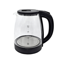 Bouilloire électrique Factory Direct 1.8L avec contrôle de la température et maintien au chaud Fonction 1500W Bouilloire noire en plastique verre pour un usage domestique