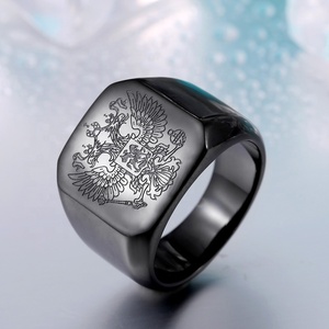 Bague Chevalière Double Aigle en Acier Inoxydable 316L Étanche pour Homme – Argent/Noir/Or – Bijou Audacieux et Masculin - Product Image 2