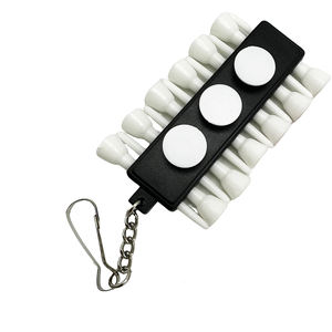 Упаковка из 1 экологичного пластикового держателя для гольф-тей с 12 отверстиями для тей, 3 маркерами для мячей, прочный аксессуар-брелок, 5,5x17,5 см, с возможностью нанесения логотипа - Product Image 3