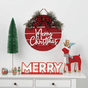 Segno di benvenuto decorazioni per la porta di natale per le vacanze decorazioni per la casa con buon natale ornamenti 85% MDF 15% poliestere - Product Image 4