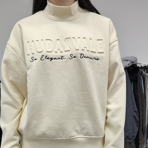 เสื้อฮู้ดดี้สตรีทแวร์พิมพ์ลาย 3 มิติ ผ้าฝ้ายเฟรนช์เทอร์รี่ฟลีซ 100%  แบบโอเวอร์ไซส์  งานปักนูน  เสื้อยืดพิมพ์ลายนูนแบบหนา - Product Image 3