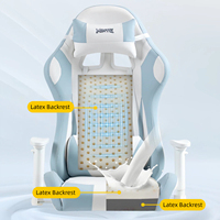 Chaise de jeu ergonomique pivotante en cuir pour e-sport - Confortable pour la maison, l'ordinateur, le dortoir, inclinable, réglable en hauteur, pour l'apprentissage