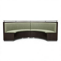 Chaise de salle à manger commerciale incurvée, banquette de restaurant capitonnée, banquette rembourrée en vinyle pour café et restauration rapide