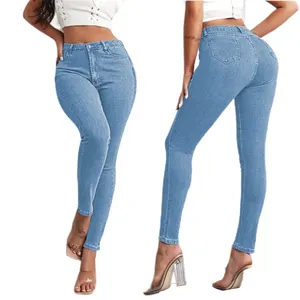 Pantalones vaqueros de talla grande para mujer, jeans elásticos de cintura alta, ajustados, XXXXL, venta al por mayor, 2022