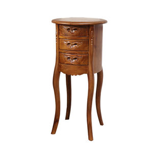 Elegante Mesa de Centro de Madera de Teca con 3 Cajones - Diseño Ovalado Clásico Antiguo |    Centro de Mesa Duradero y de Lujo para Sala de Estar - Product Image 1