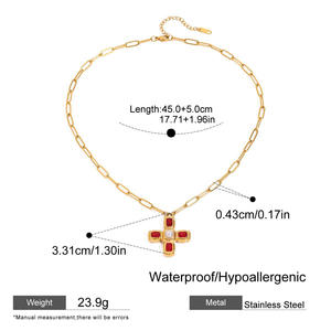 Günlük Kullanım İçin Sıcak Fırsat Unisex Trend Kalp Zirkon Bağlantılı Zincir Altın Kaplama Paslanmaz Çelik Kolye - Product Image 6